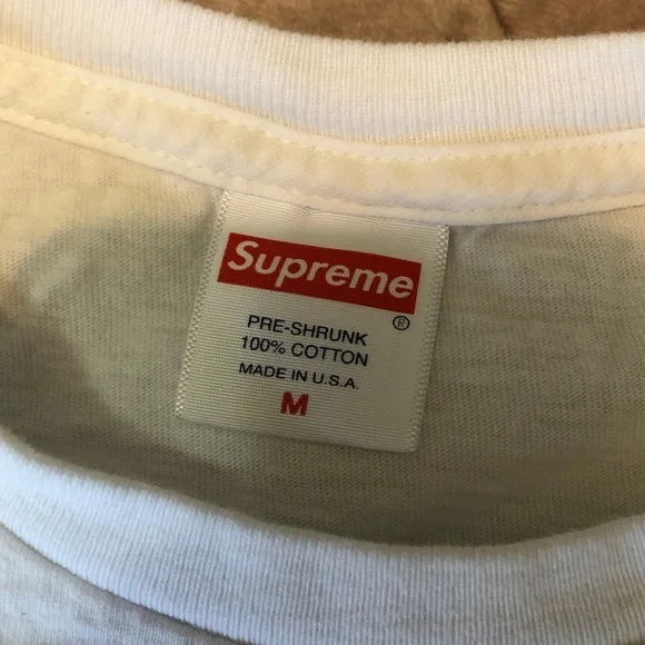 Supreme White Tee with Yellow Logo